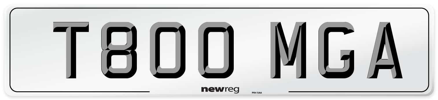 T800 MGA Number Plate from New Reg